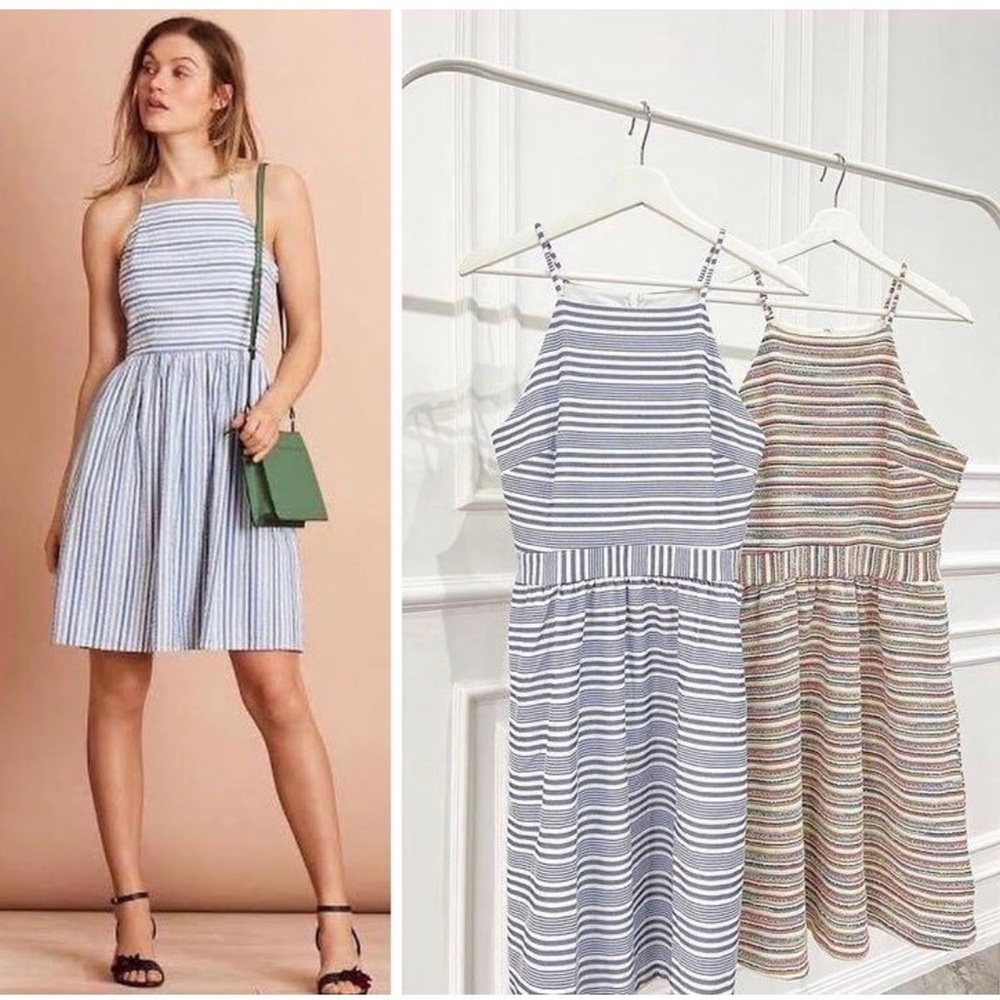 Banana Republic Navy and White Striped Dress